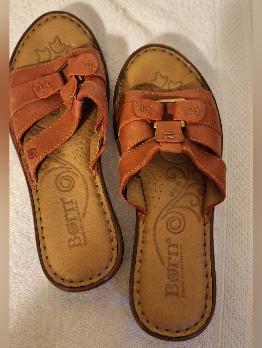 Born Leather Sandal in Rust Brown and Tan